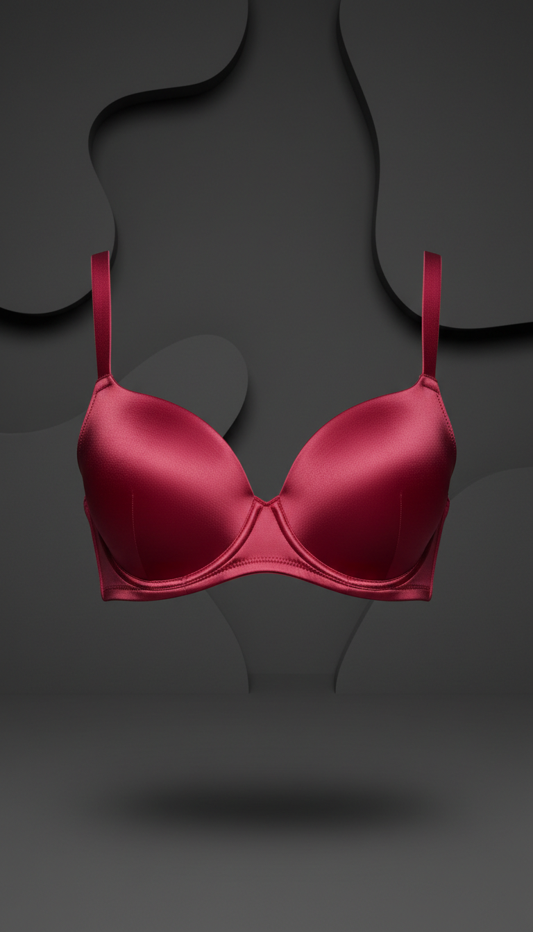 Satin Crimson Underwired Bra